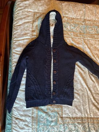 Chaqueta de punto azul marino Bershka
