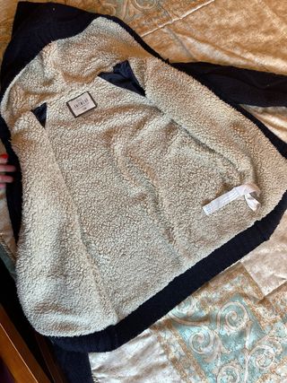 Chaqueta de punto azul marino Bershka