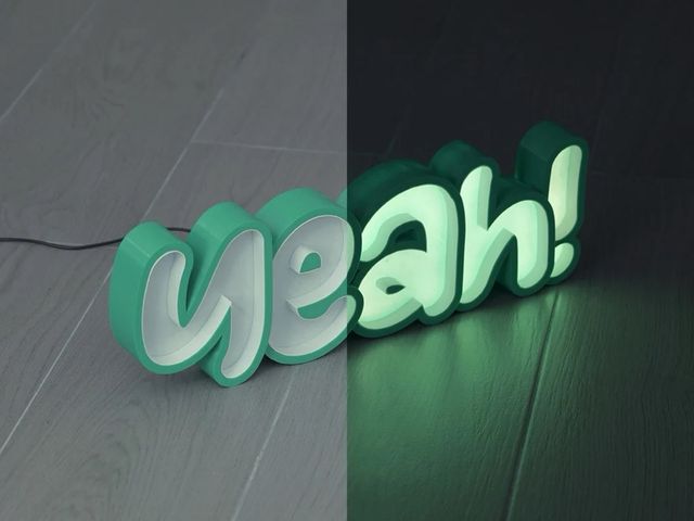 Cartel Luminoso “yeah!”