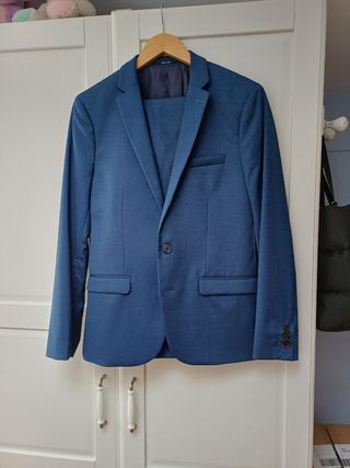 Traje de hombre juvenil,talla 36 azul talla S
