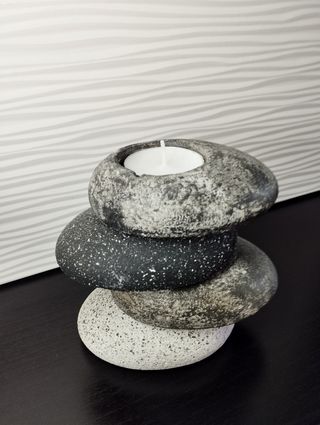 Portacandela 4 sassi design moderno casa