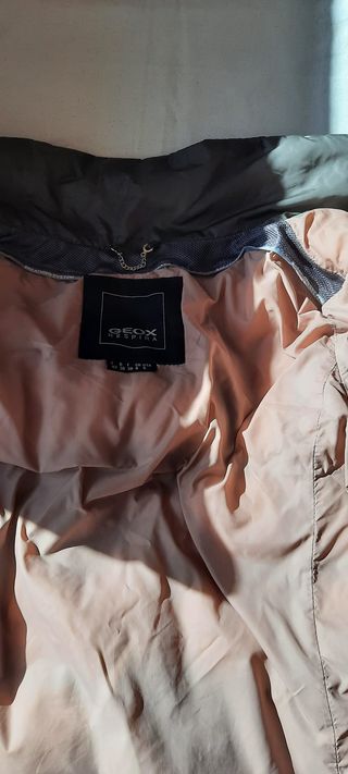 PLUMAS GEOX GRIS SATINADO, OPCIÓN CUELLO DE PELO