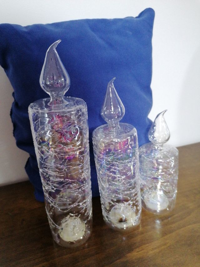 Natale candele di vetro