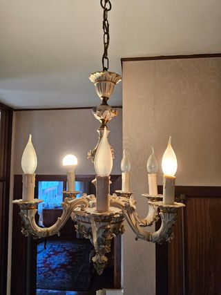Lampadario ceramica stile Capodimonte