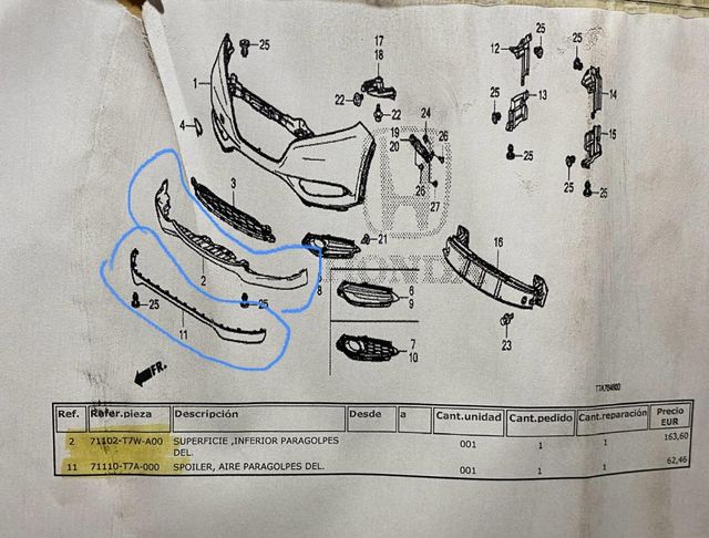 Spoiler paragolpe Honda HR-V
