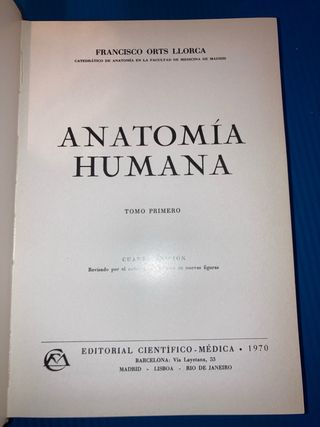 Anatomía humana, prof. Francisco Orts Llorca