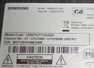 Despiece TV SAMSUNG UE50TU7172U tele televisor tv