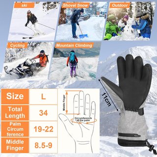 Guantes calefactables recargables, batería 5V 5000