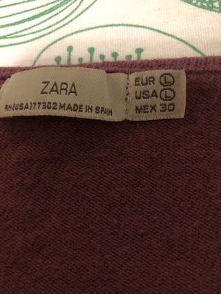 Jersey de punto. Color berenjena. Zara. L
