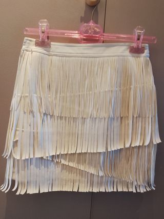 Falda piel flecos Pepe Jeans