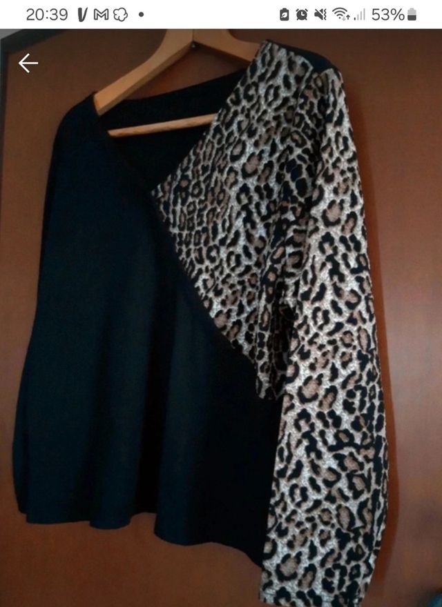 Maglia con inserti leopardati