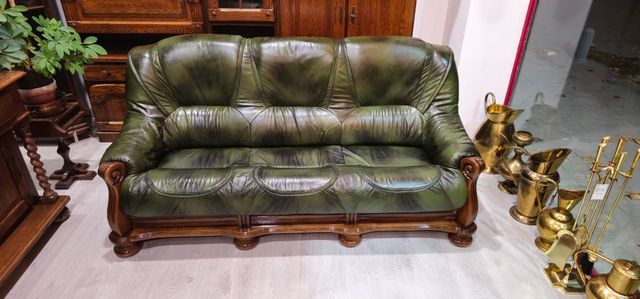 Tresillos Rusticos de Piel Verdes