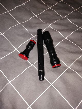 Flauto dolce nero e rosso smontabile