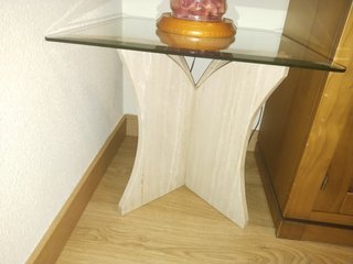 mesa marmol + lampara