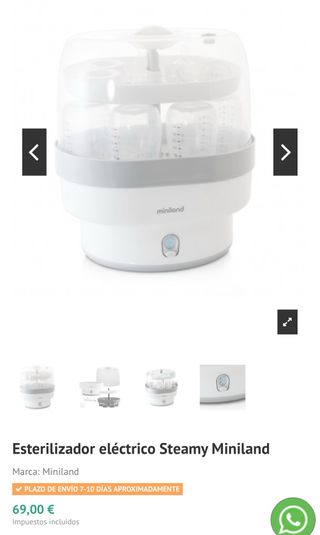 Esterilizador Miniland 6 biberones