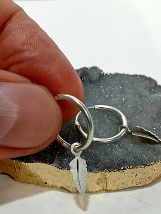 Aros pluma plata de ley 925.