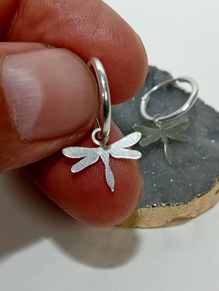 Aros libélulas plata de ley 925.