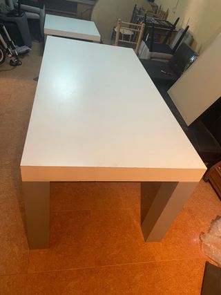 mesa grande y pequeña color blanco