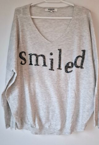 Jersey de pico gris "Smiled"