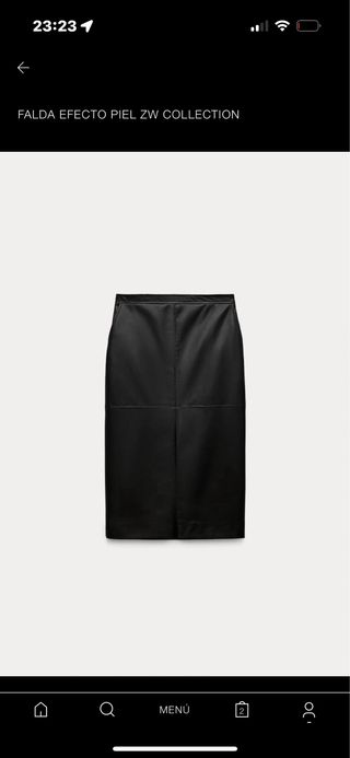 Falda midi polipiel
