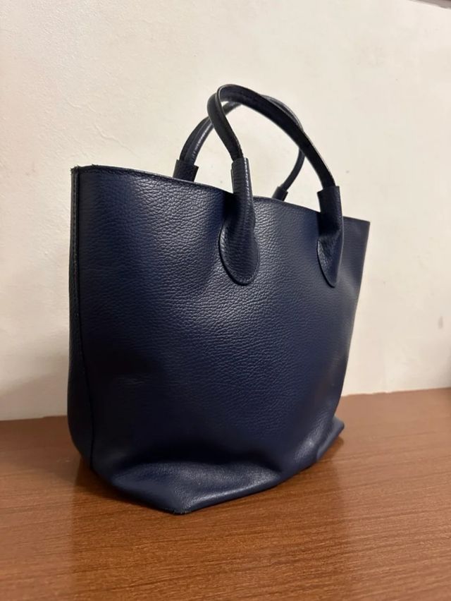 Bolso piel azul marino
