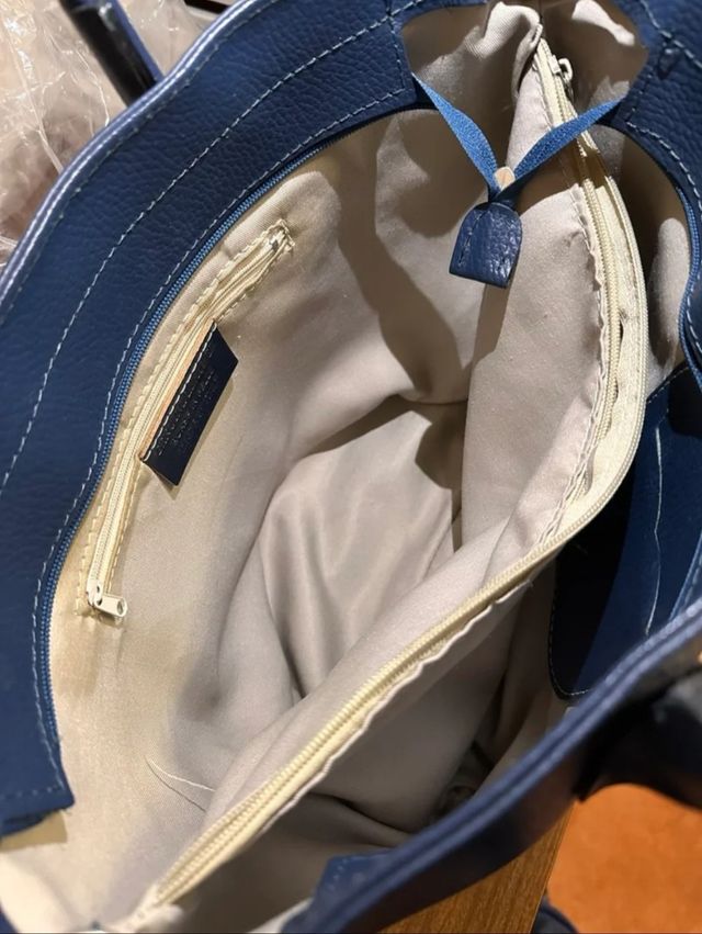 Bolso piel azul marino