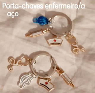 Porta-chaves / Chaveiros enfermeiro/a em aço
