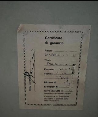 Quadro vintage olio su tela certificato