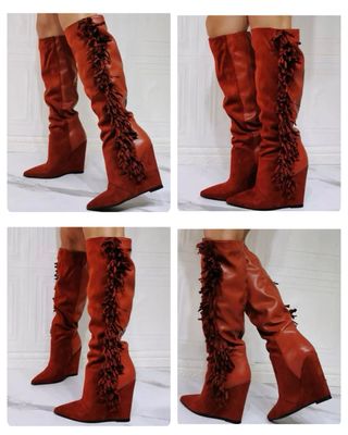 Nuevas sin estrenar Botas cuña en marrón 