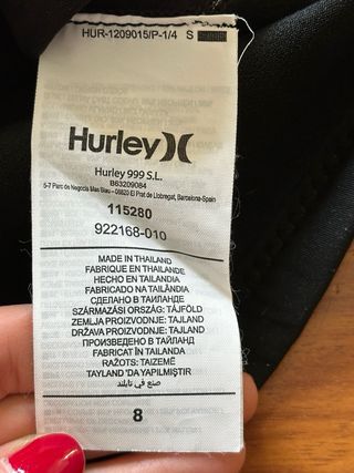 Neopreno Surf Niño Hurley T: 8