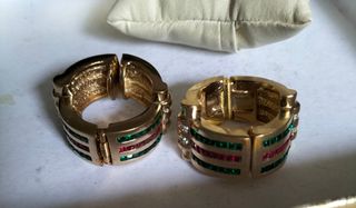 Impresionante pendientes antiguos chapado en oro 
