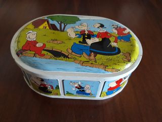 Scatola in latta "Braccio di ferro" vintage