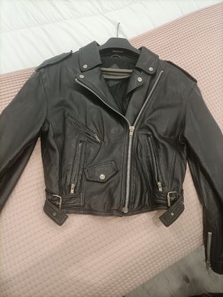 Cazadora piel auténtica mujer 
