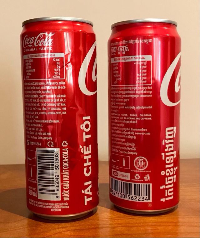 Lattine, Coca Cola Vietnam e Cambogia