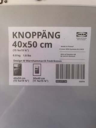 2 Marcos Knoppäng de Ikea nuevos 40x 50 cm