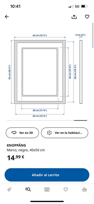 2 Marcos Knoppäng de Ikea nuevos 40x 50 cm