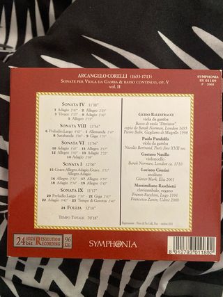 CD Arcangelo Corelli sonate per viola da gamba