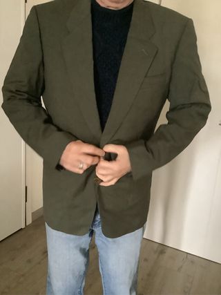 Completo uomo blazer e pantaloni verde oliva