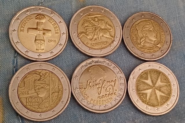 Lotto 6 monete Stati vari 