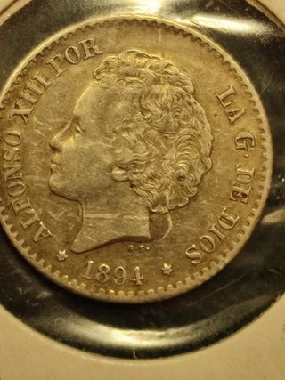 Plata.50 Céntimos 1894🤩9-4 EBC