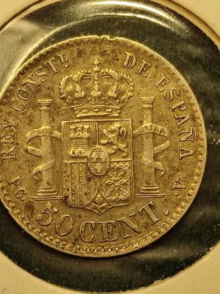 Plata.50 Céntimos 1894🤩9-4 EBC