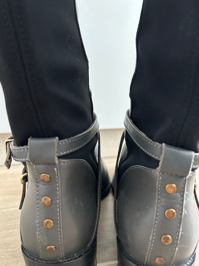 Botas altas Plumers piel talla 40 color gris