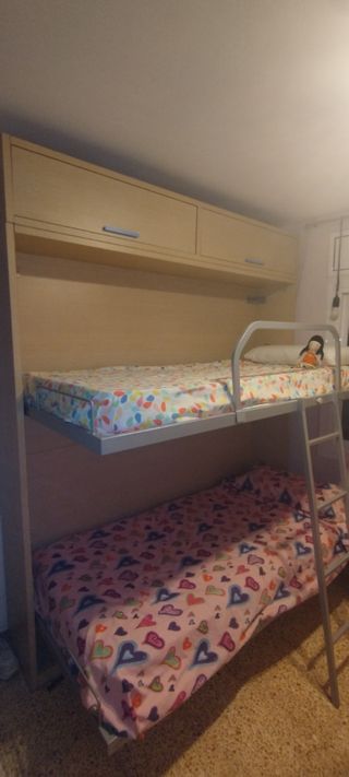 Litera plegable con Almacenaje Superior y colchone