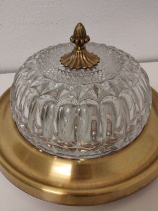 Lámpara Plafón antigua de techo dorada