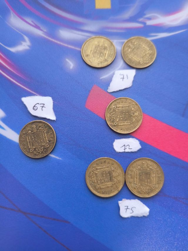 Monedas de 1 peseta 1966 (6u)