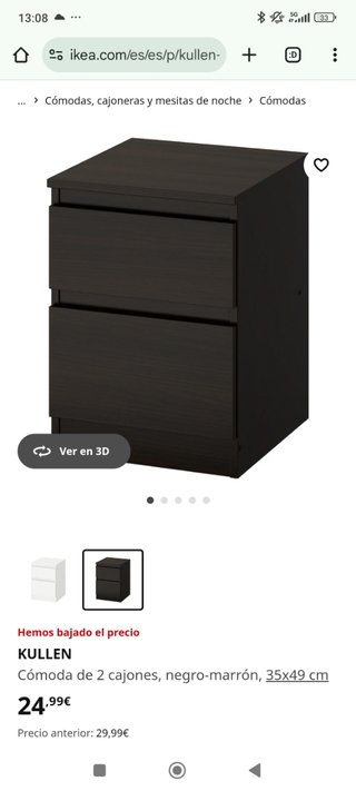 Cómoda de 2 cajones Kullen