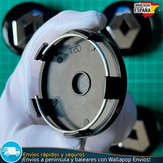 X4 Tapacubos Renault 60mm Cubrebujes Tapas Negras