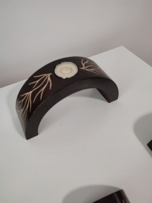 Porta velas en madera