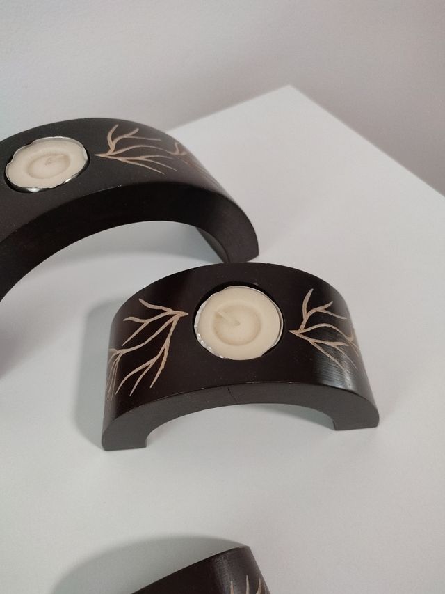 Porta velas en madera