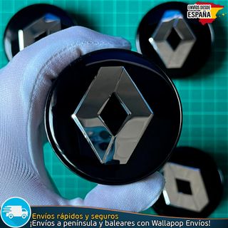 X4 Tapacubos Renault 60mm Cubrebujes Tapas Negras